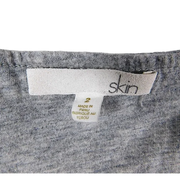 Skin Lounge Dress Blue Floral Pattern Size 2 Made in Peru - Picture 5 of 10